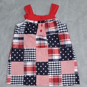Gymboree Dress Girls 18-24 Months Plaid Stars Stripes Patchwork Lined